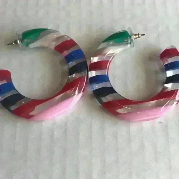 J Crew new large Tortoise Hoops in Multicolored - Picture 8 of 8